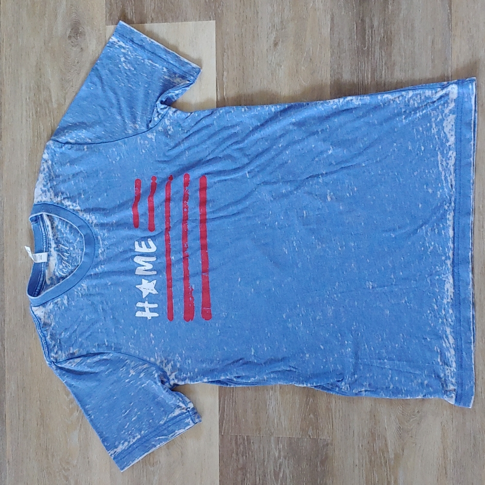 The Light Blonde Home Flag Graphic Women's Burnout T-Shirt Size S